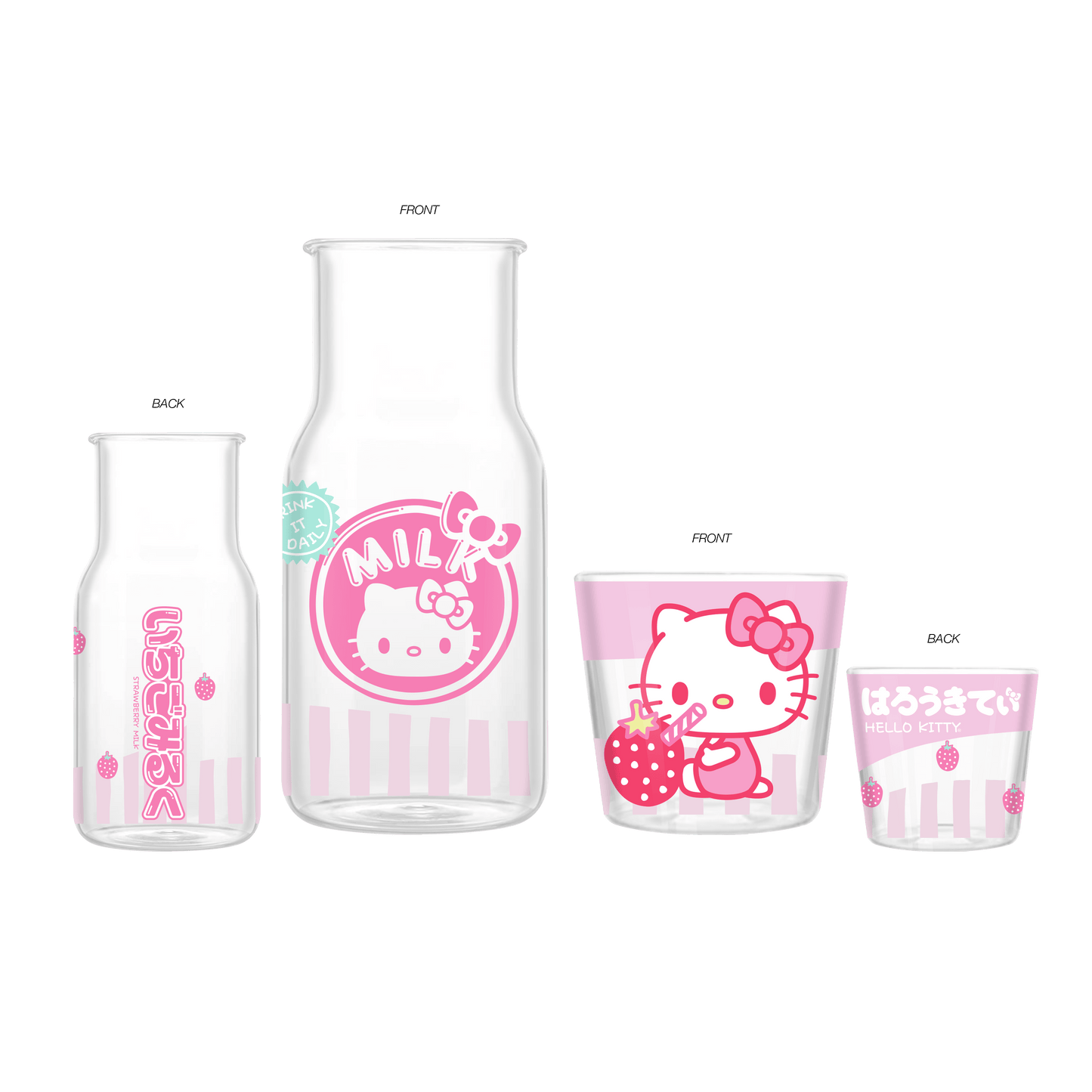 Hello Kitty Tokyo 18oz. Kawaii Glass Water Pitcher with Cup - OVERRATED