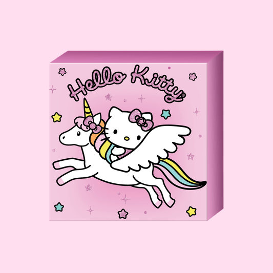 Hello Kitty Unicorn Star Glitter Box Wall Sign - OVERRATED