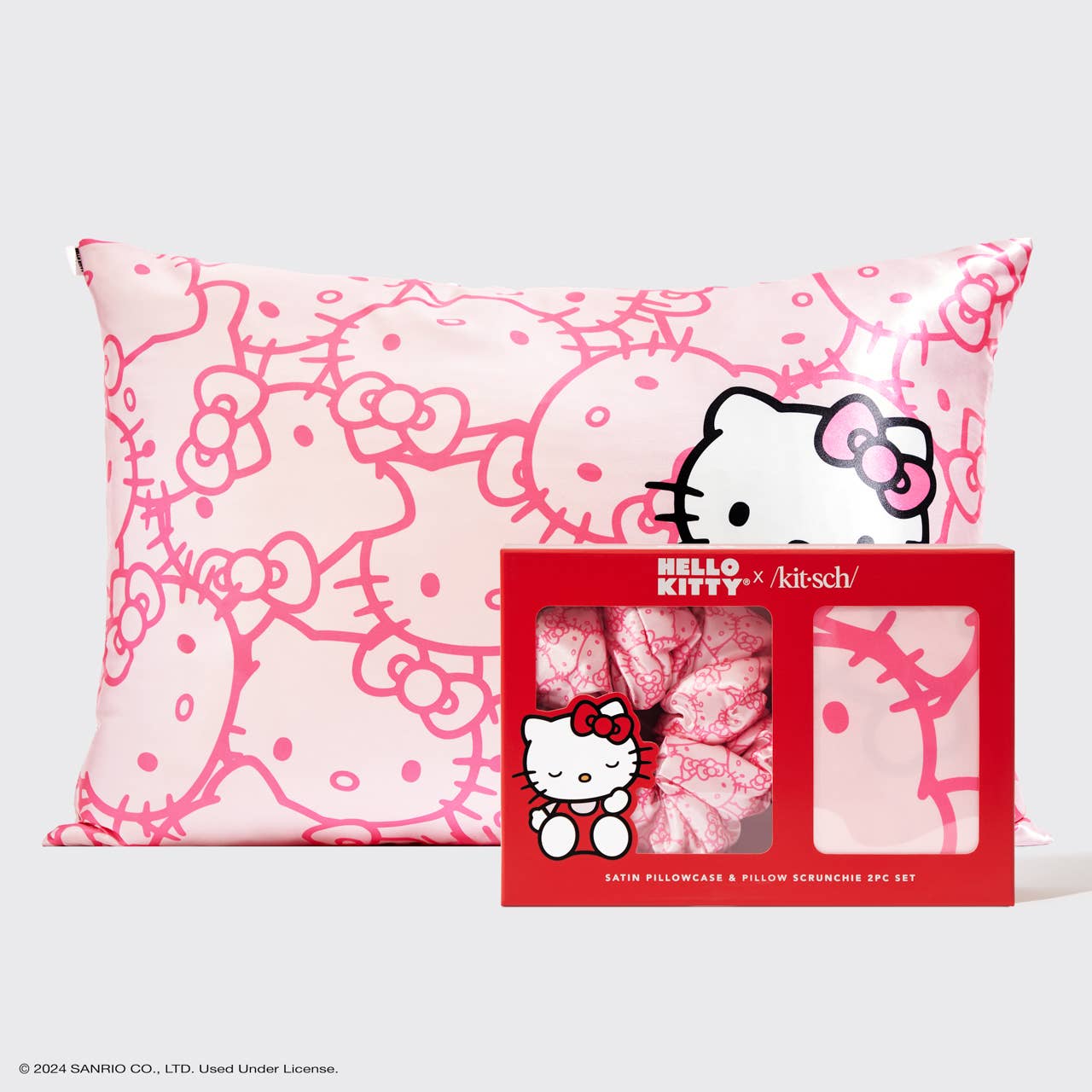 Hello Kitty x Kitsch Satin Pillowcase & Pillow Scrunchie Set - OVERRATED