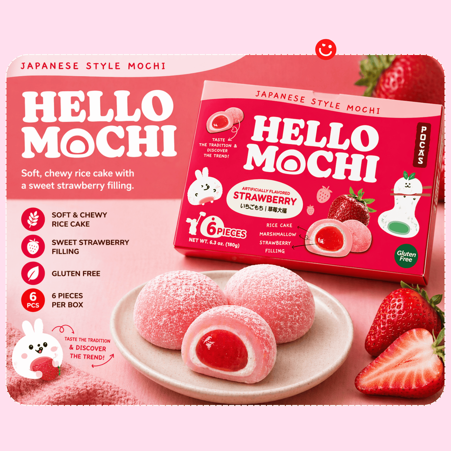 Japanese style mochi gluten-free rice cake soft pillowy texture bite-sized - Overrated Korean Beauty & More
