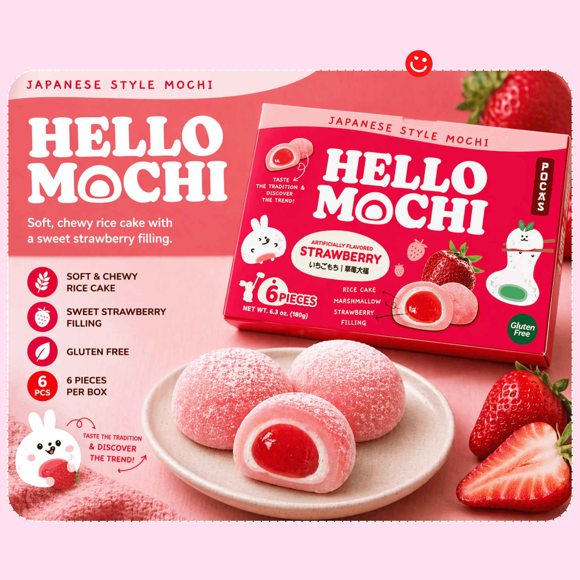 Japanese style mochi gluten-free rice cake soft pillowy texture bite-sized - Overrated Korean Beauty & More