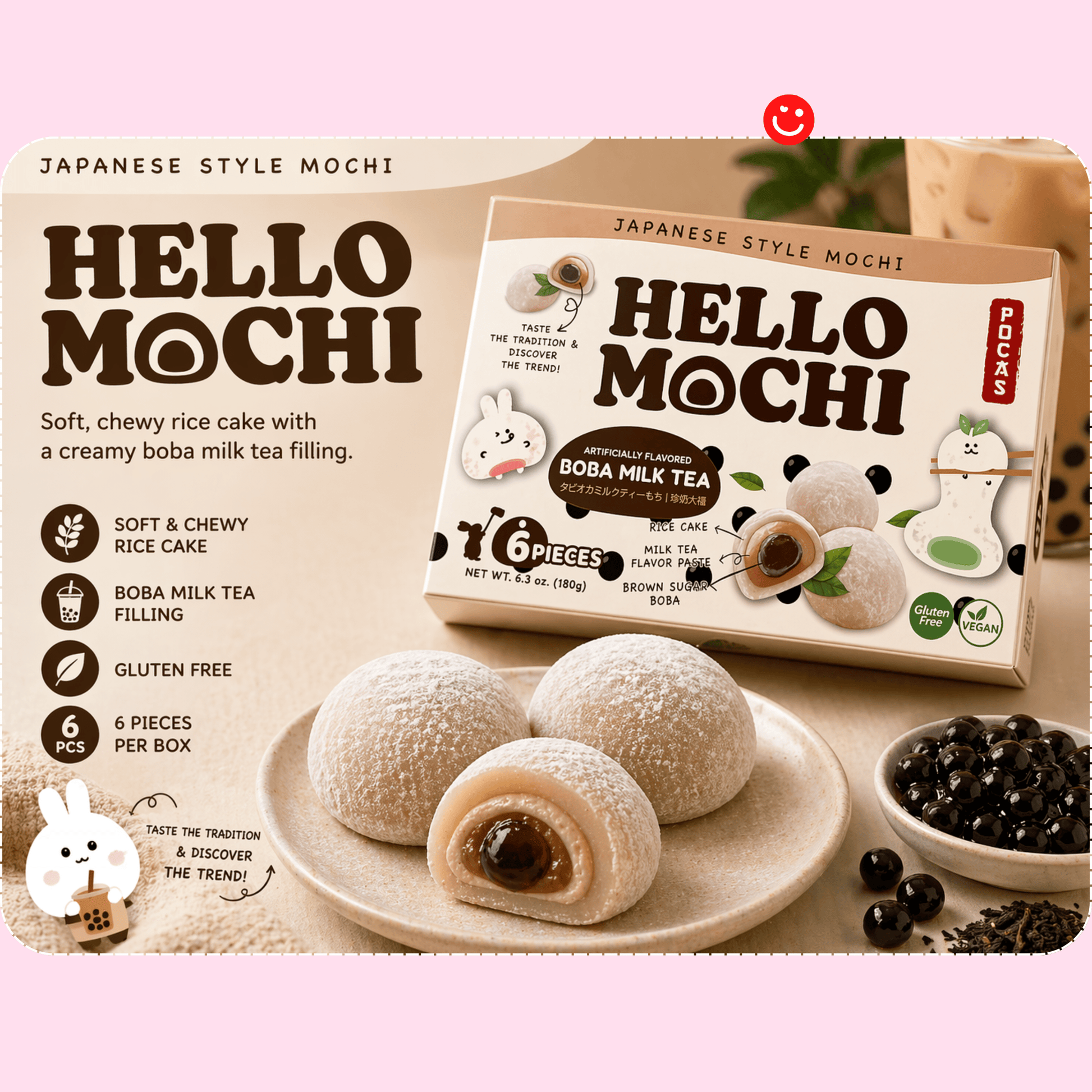 Japanese style mochi Hello Mochi gift box assorted flavors sweet treat - Overrated Korean Beauty & More