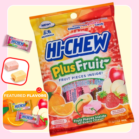 Hi-Chew fruit chews Plus Mix Bag package front view - Overrated Korean Beauty & More