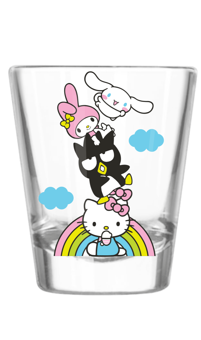 Individual Hello Kitty Playful Rainbow 1.5oz. Mini Glass - OVERRATED