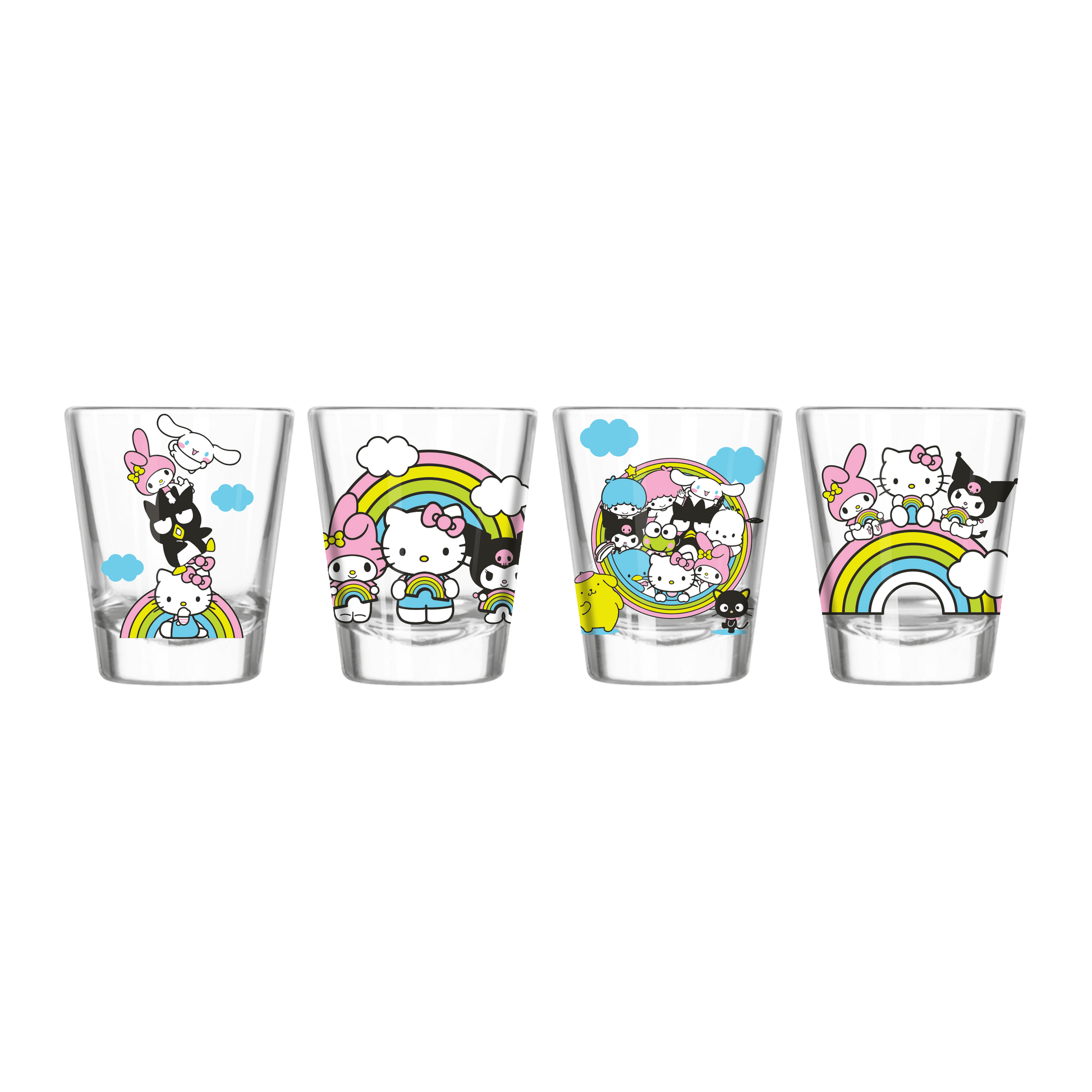 Individual Hello Kitty Playful Rainbow 1.5oz. Mini Glass - OVERRATED