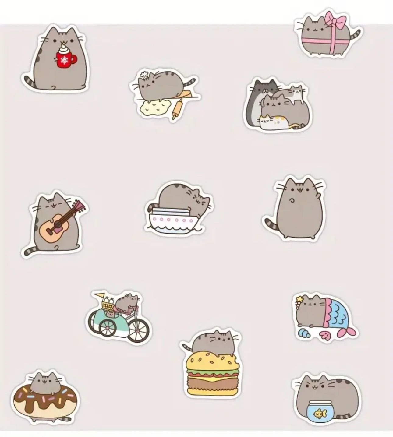 Individual Pusheen Stickers - OVERRATED