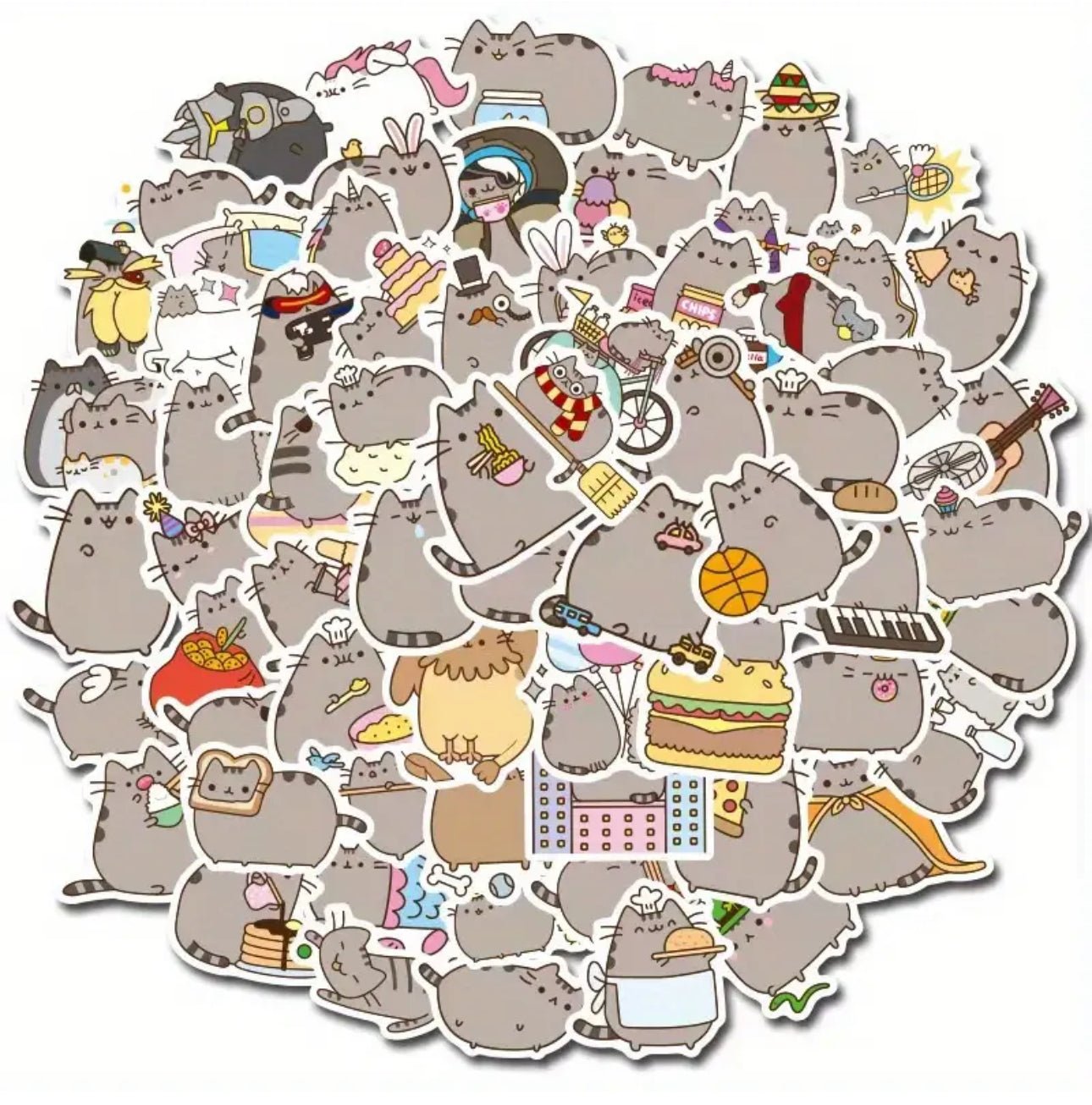 Individual Pusheen Stickers - OVERRATED