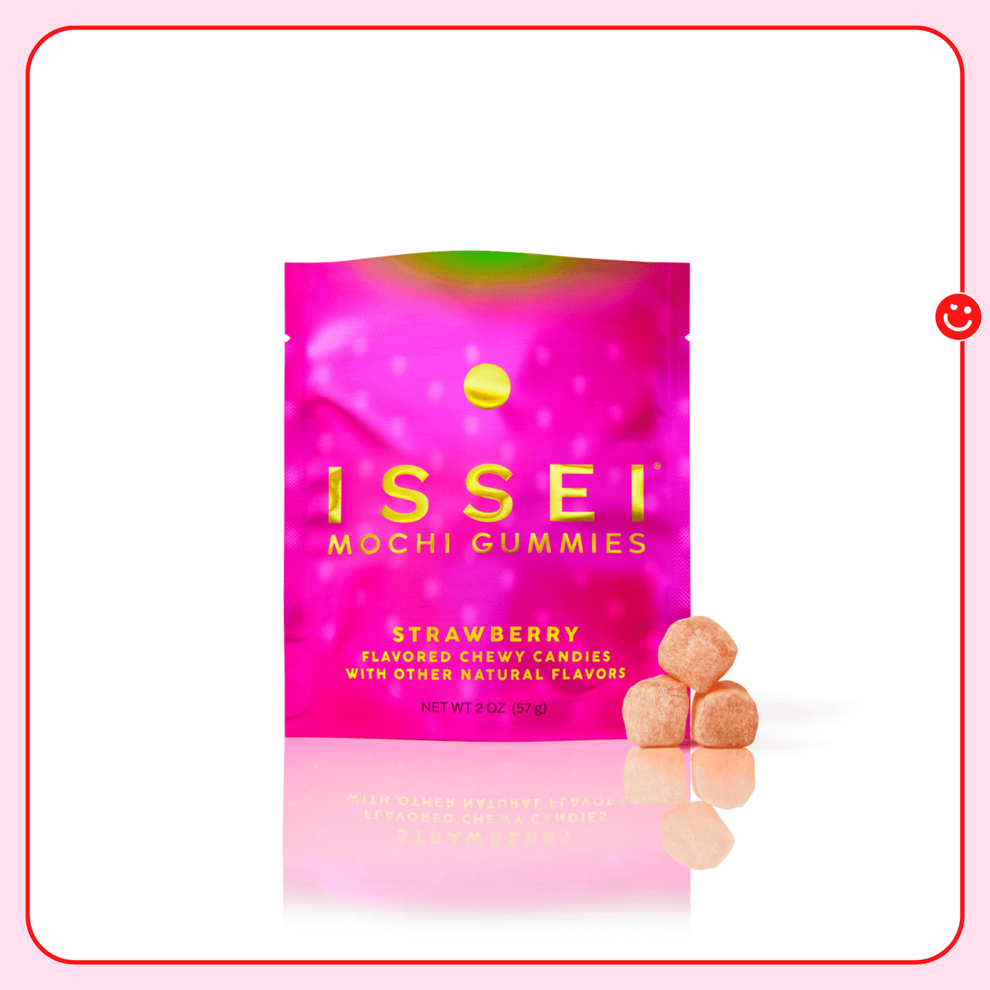 Japanese mochi gummies strawberry issei soft chewy Asian candy - Overrated Korean Beauty & More