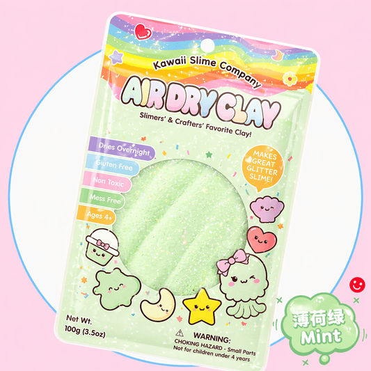 Kawaii air dry clay Shade Mint package front view 100g non-toxic - Overrated Korean Beauty & More