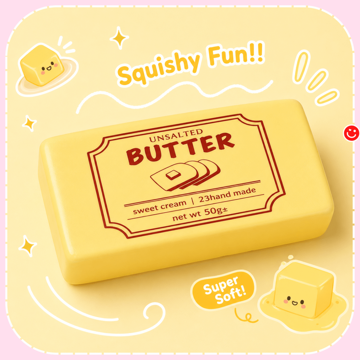 Kawaii butter squishy slow rise foam butter block toy - Overrated Korean Beauty & More