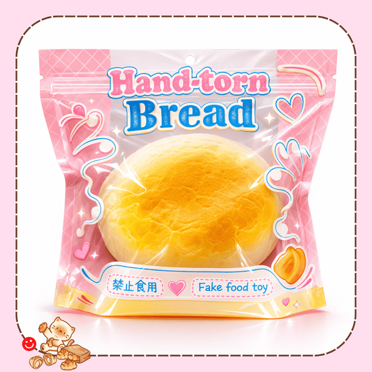 Kawaii bread squishy toy hand-torn bakery bun slow rising - Overrated Korean Beauty & More