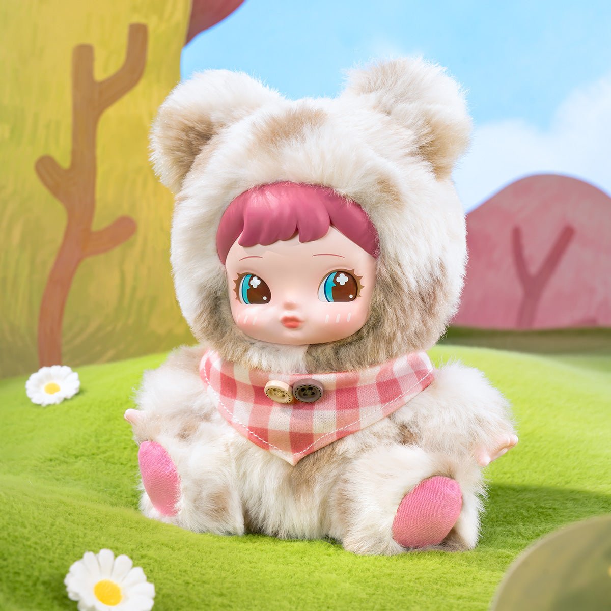 Kawaii blind box plushie keychain Charline Forest character closeup - Overrated Korean Beauty & More