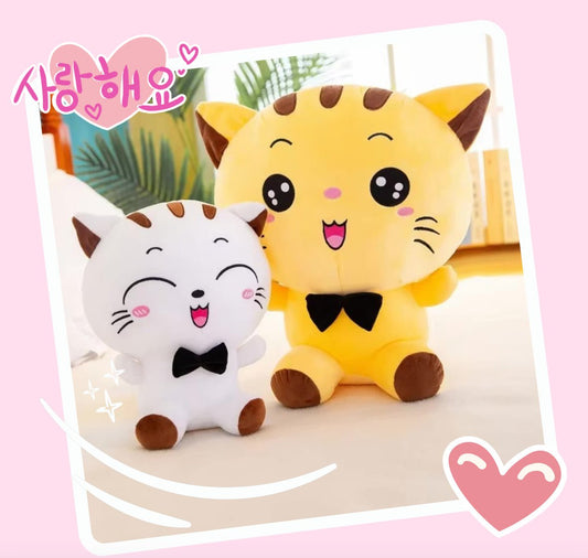 kawaii cat plush toy dapper kitty yellow tabby - Overrated Korean Beauty & More