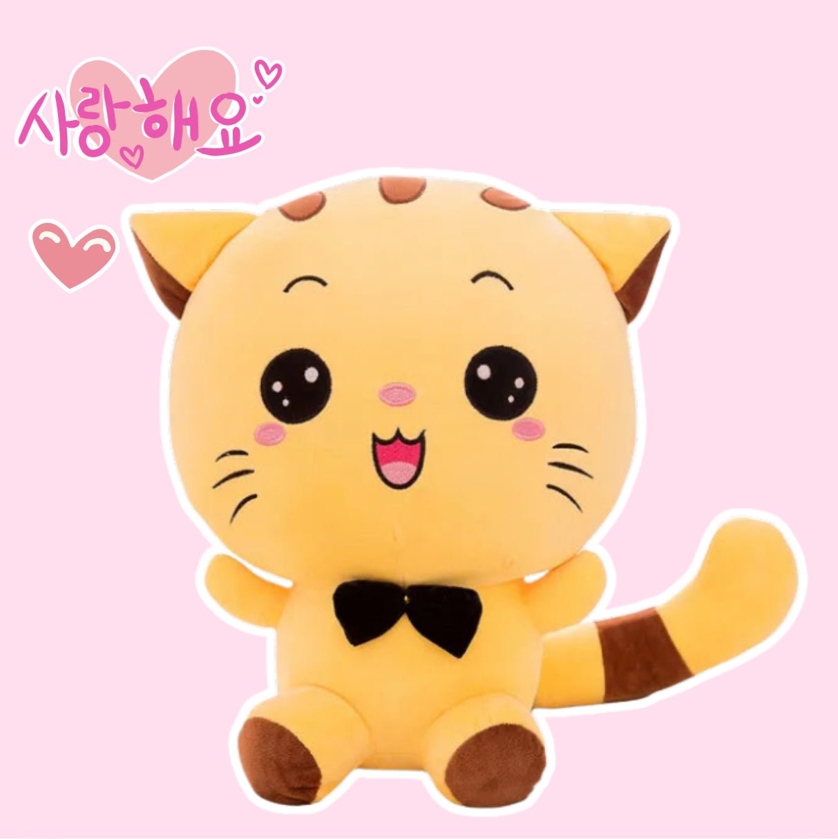 kawaii cat plush toy 50cm soft huggable dapper kitty - Overrated Korean Beauty & More