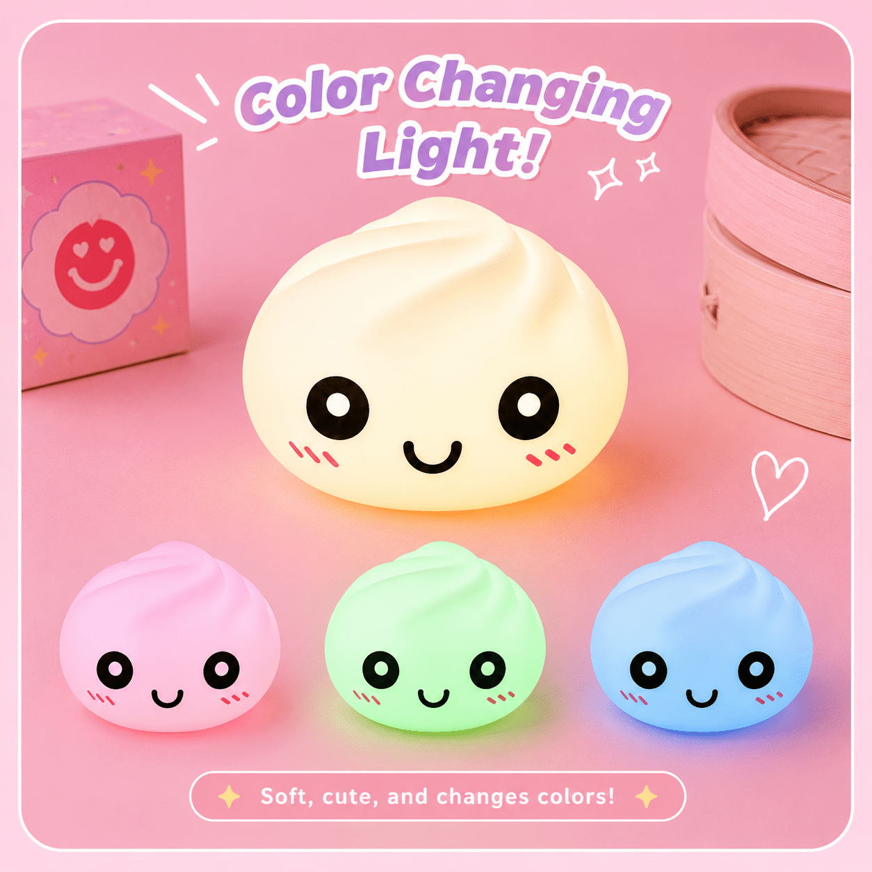 Kawaii Dumpling Night Light Mystery Glow Ambient Lamp - OVERRATED