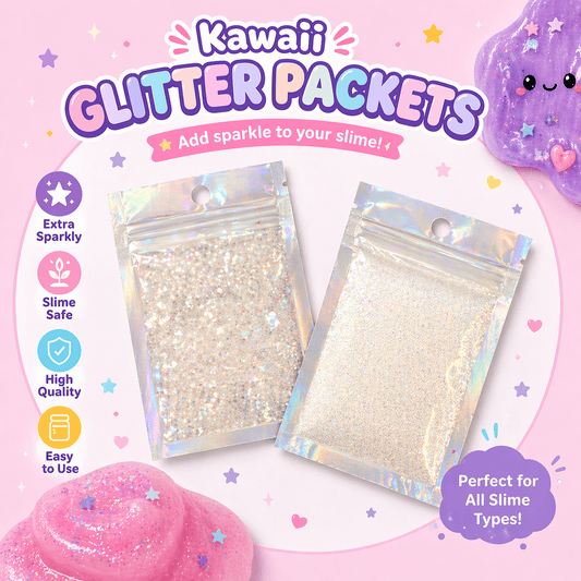 Kawaii glitter slime add-on sparkle mix packets colorful shimmery - Overrated Korean Beauty & More