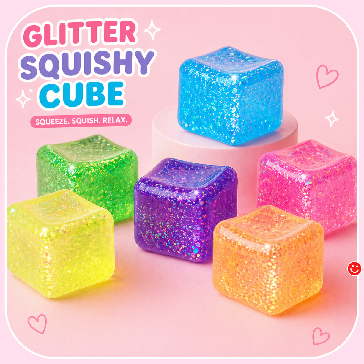 Kawaii Glitter Squishy Cube - OVERRATED