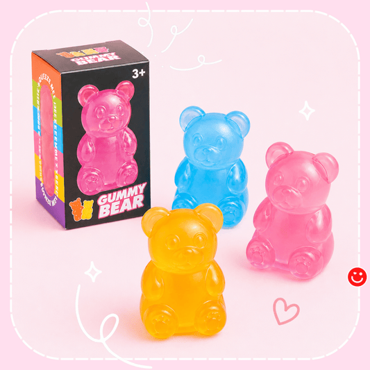 Kawaii gummy bear squishy slow rise foam glossy finish stress toy - Overrated Korean Beauty & More