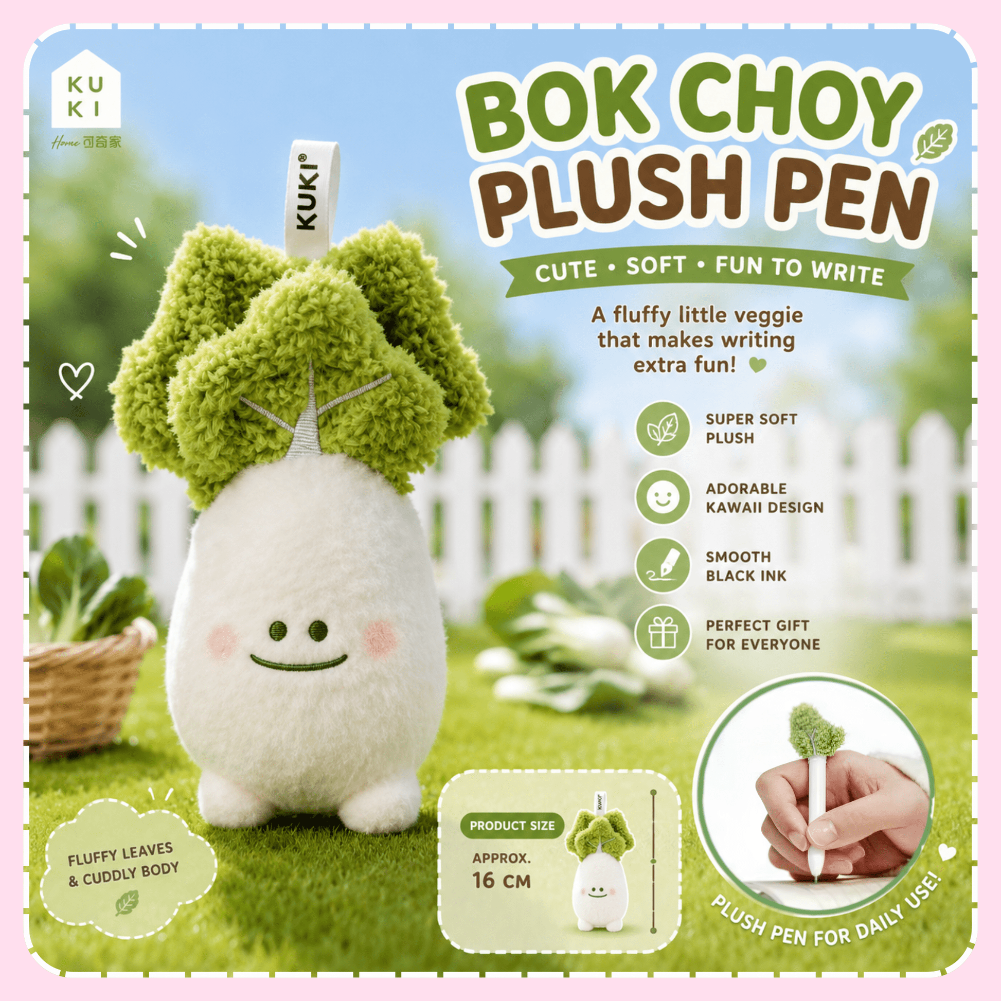 Kawaii Happy Bok Choy Plush Pen - OVERRATED