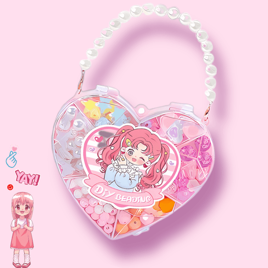 Kawaii Heart Beading Bracelet Crafting Kit Purse - OVERRATED