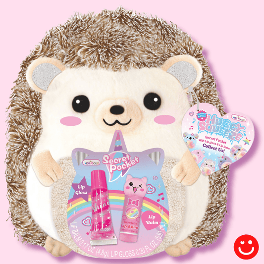 Kawaii Huggy Squeeze Secret Pocket Hedgehog with Lip Balm Set - OVERRATED