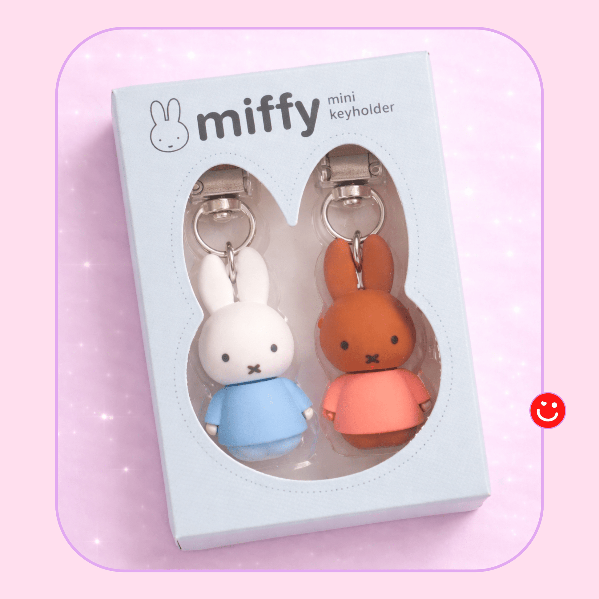 Kawaii keychain set Miffy Melanie blue version mini keyholder 2 piece set characters - Overrated Korean Beauty & More