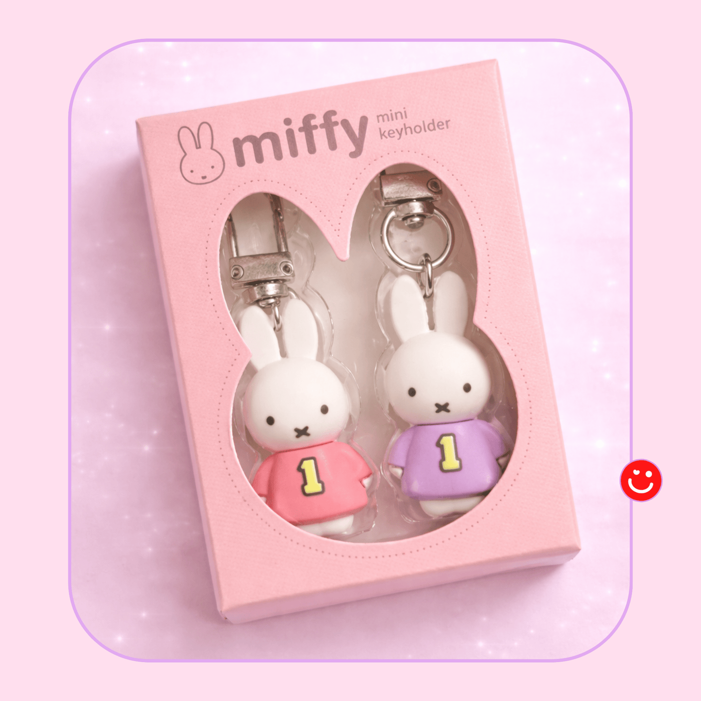 Miffy kawaii keychain set pink version Miffy Classic and friend soft-touch figure - Overrated Korean Beauty & More