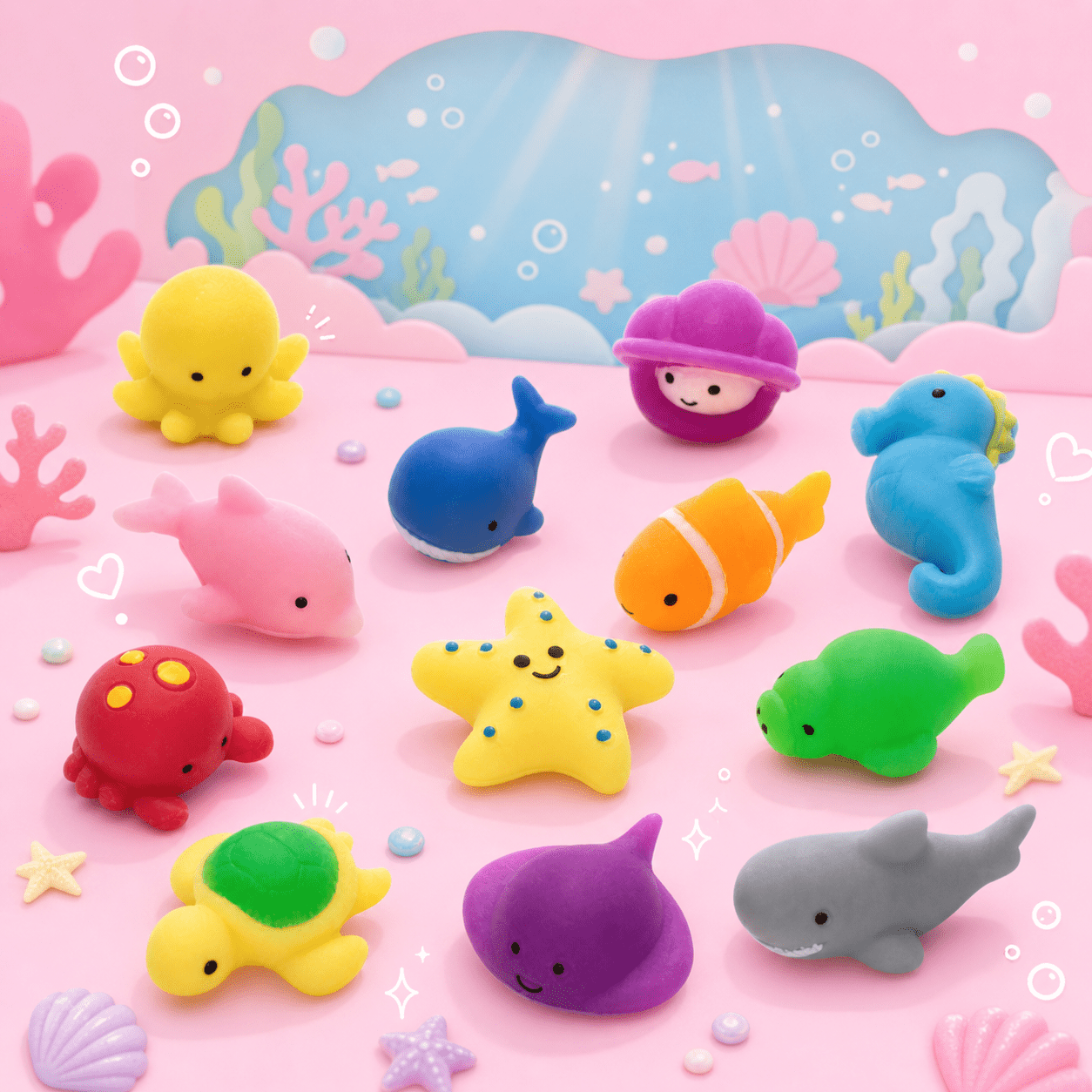 Kawaii Marine Pals Squishy Slime Topper Mochi Toy - OVERRATED