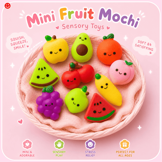 Kawaii mochi squishy toy – Mini Fruit Stress Relief Fidget - OVERRATED