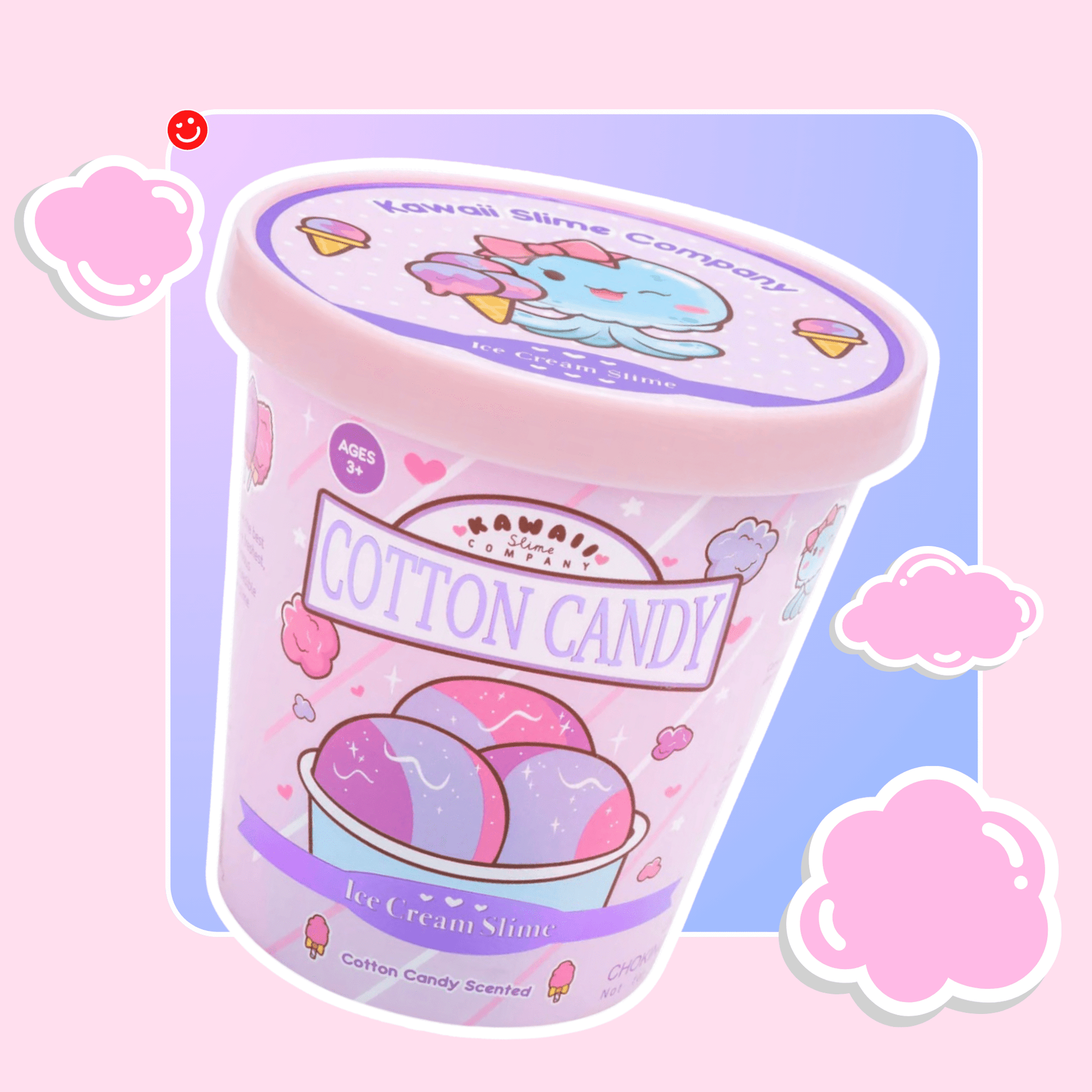 Cotton candy ice cream slime realistic pint packaging detail - Overrated Korean Beauty & More