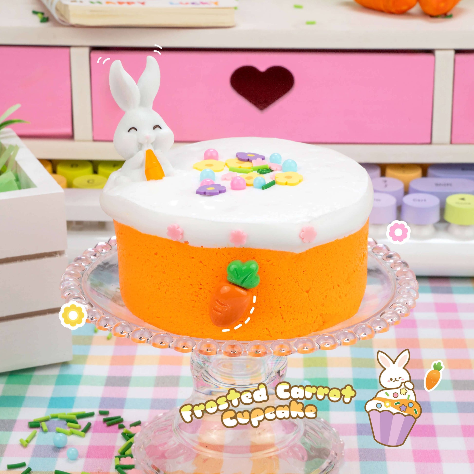 Kawaii Slime Co. Frosted Carrot Cupcake Cloud Crème Slime - OVERRATED