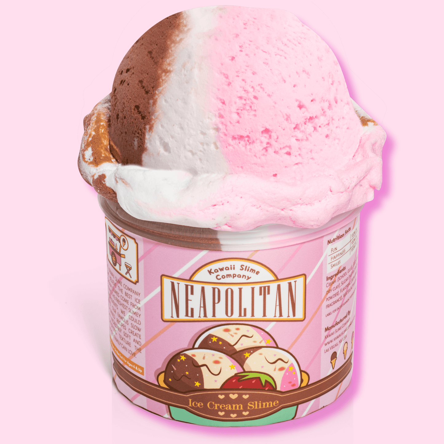 Neapolitan Ice Cream Slime kawaii pint slime – OVERRATED Korean Beauty