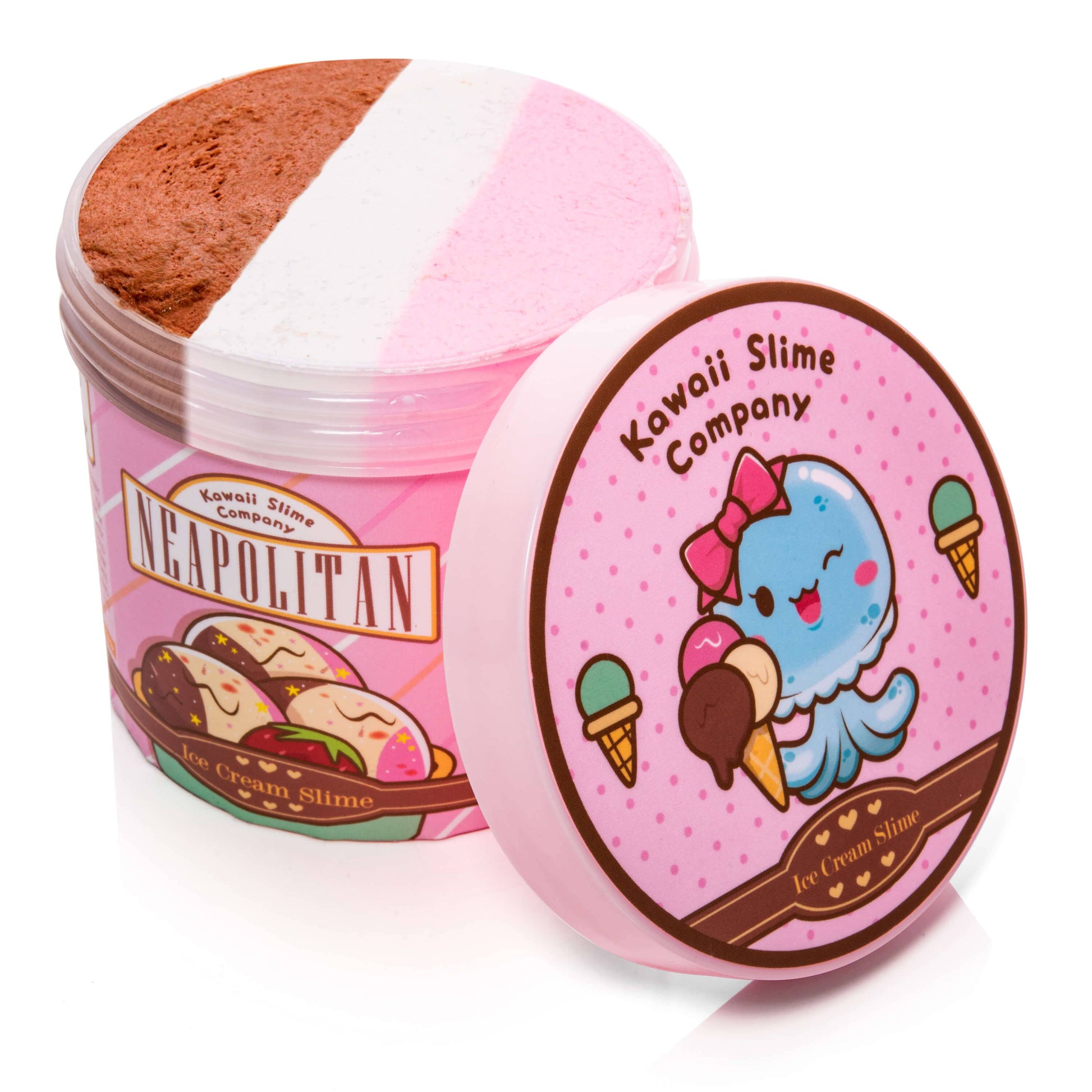 Neapolitan Ice Cream Slime realistic kawaii pint – OVERRATED Korean Beauty