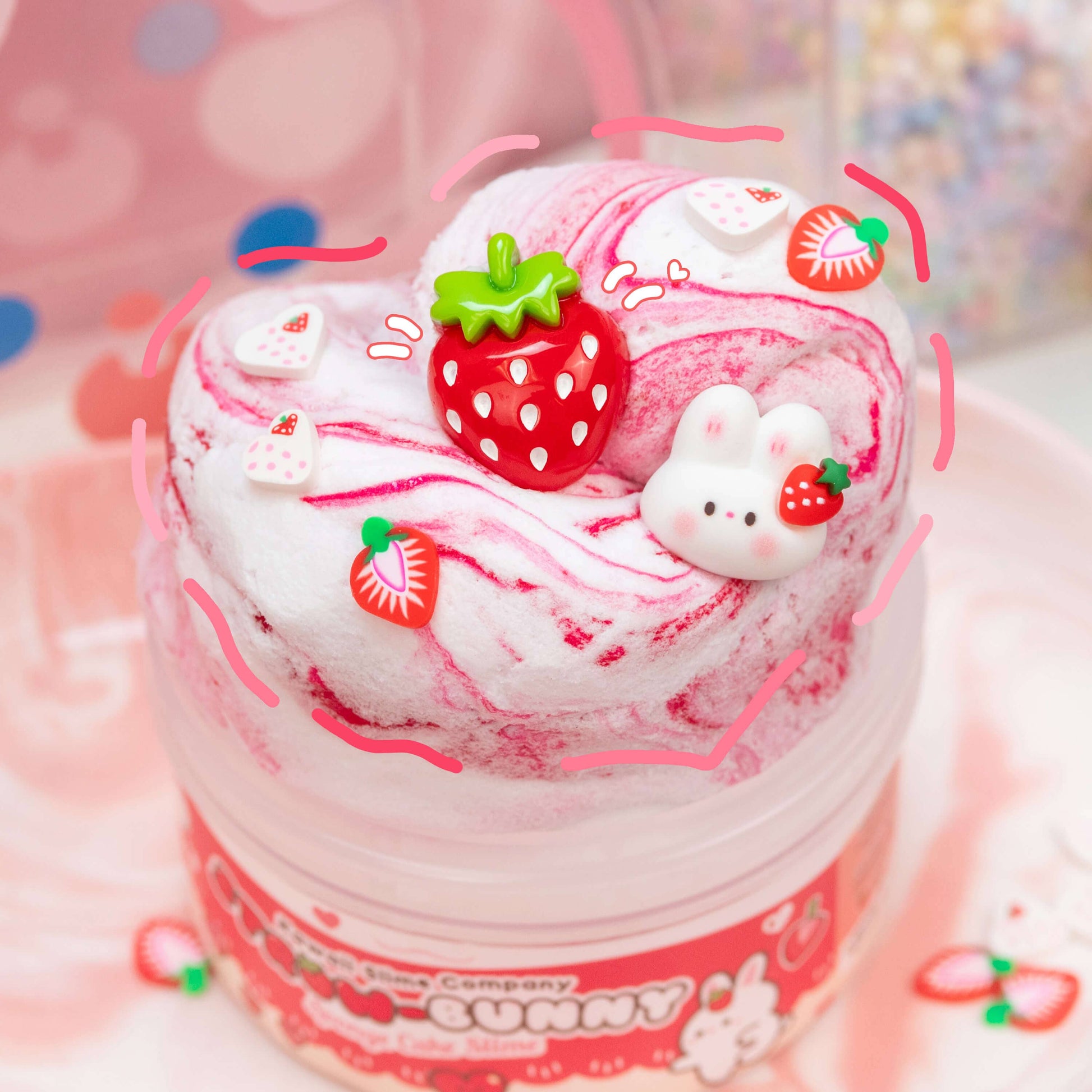 Kawaii Slime Co. Straw - Bunny Sponge Cake Cloud Slime - OVERRATED