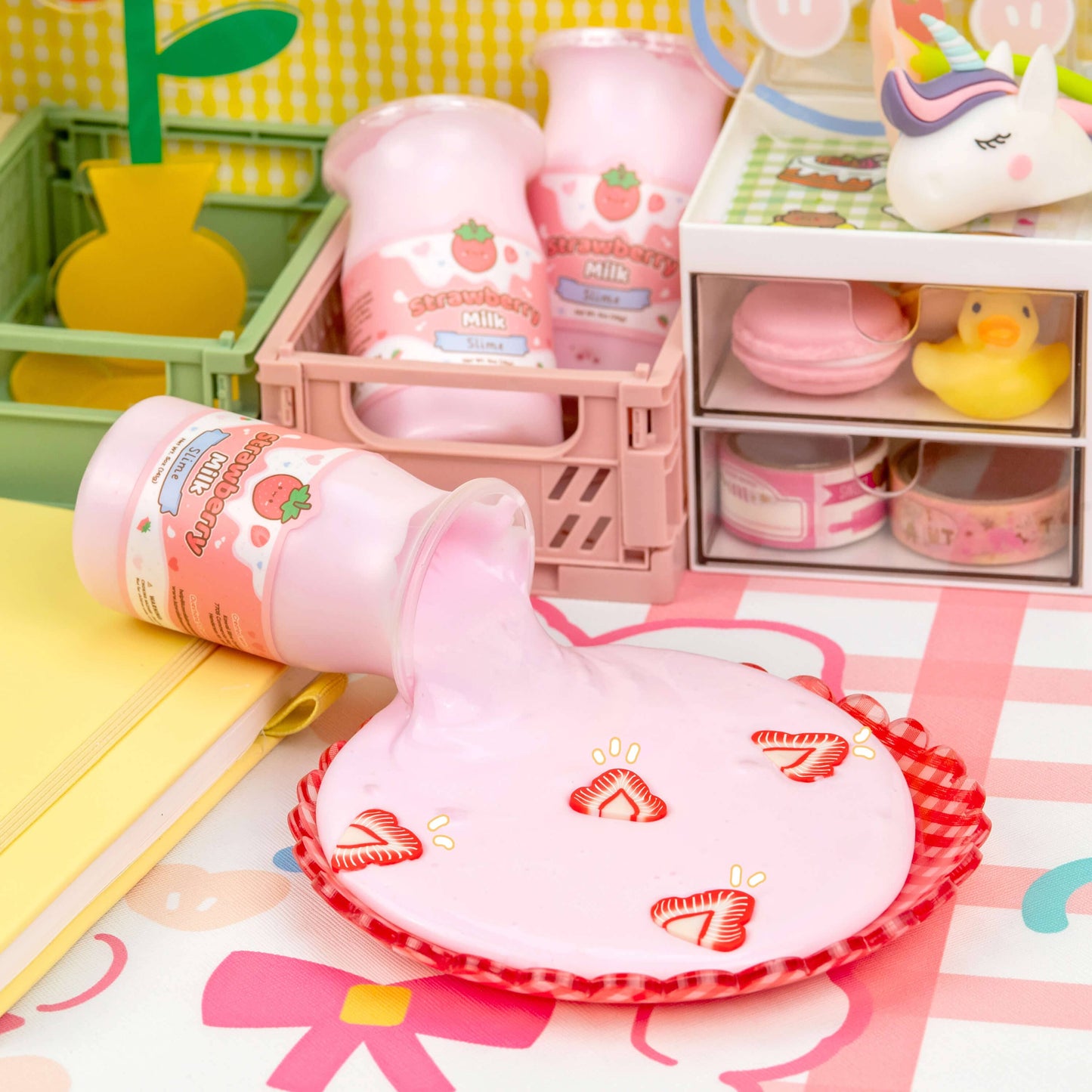 Kawaii Slime Co. Strawberry Milk Glossy Slime - OVERRATED