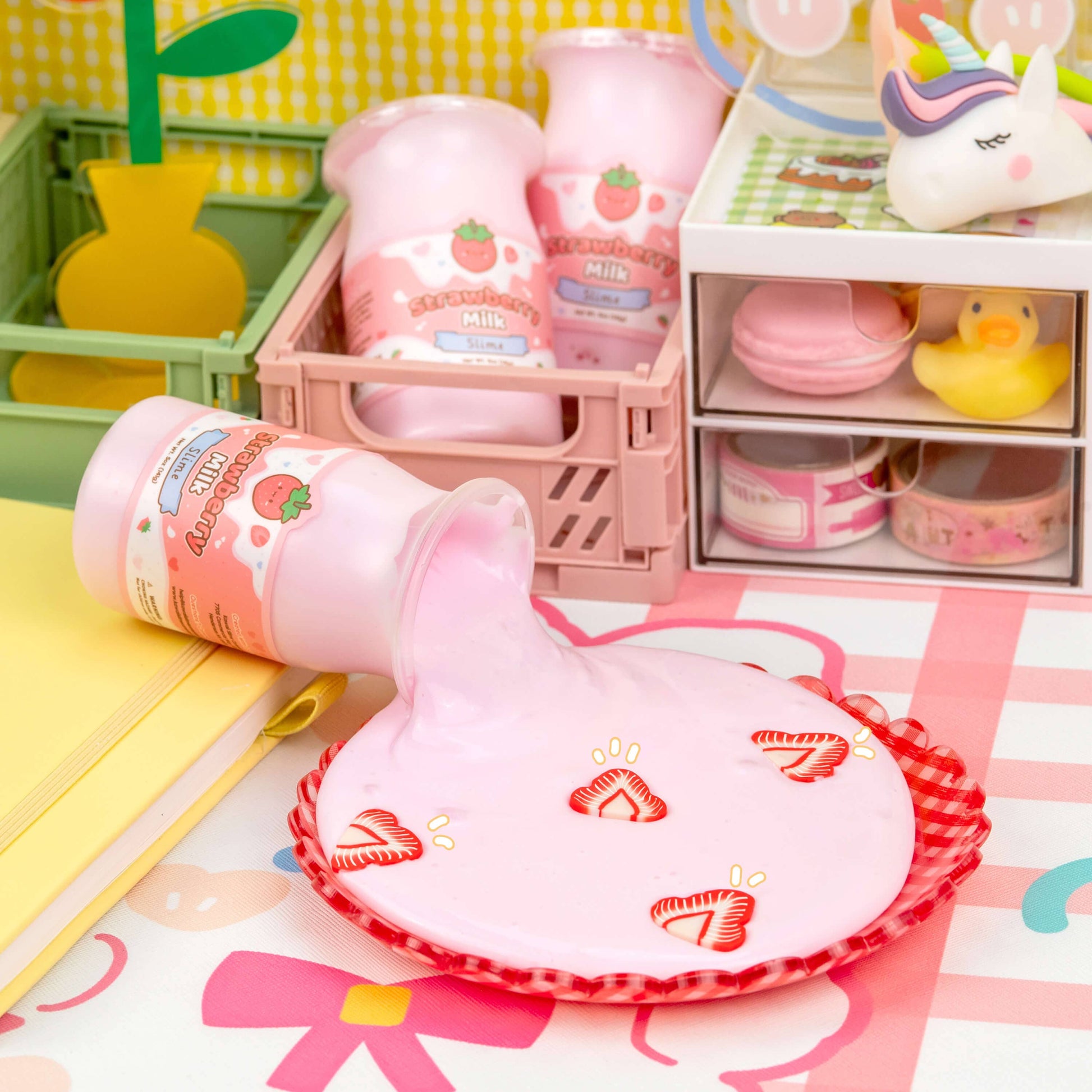 Kawaii Slime Co. Strawberry Milk Glossy Slime - OVERRATED