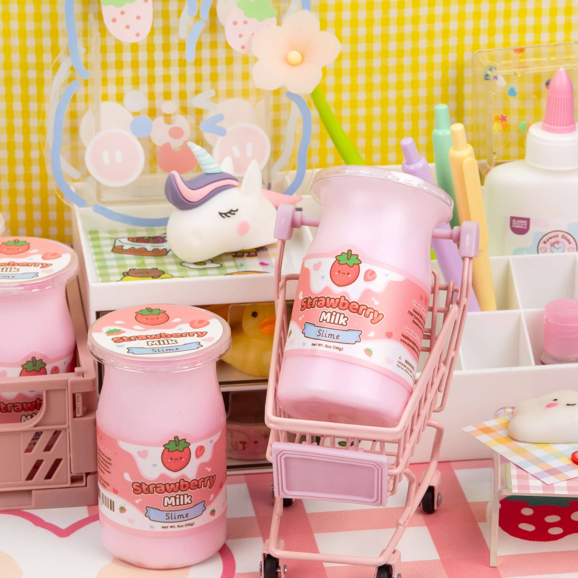 Kawaii Slime Co. Strawberry Milk Glossy Slime - OVERRATED
