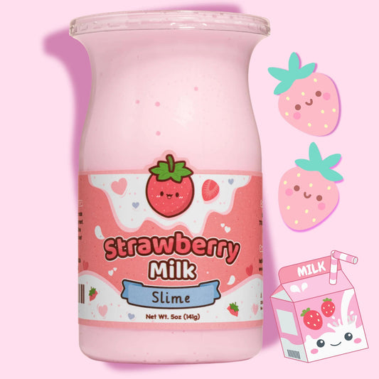 Kawaii Slime Strawberry Milk Glossy Slime - OVERRATED