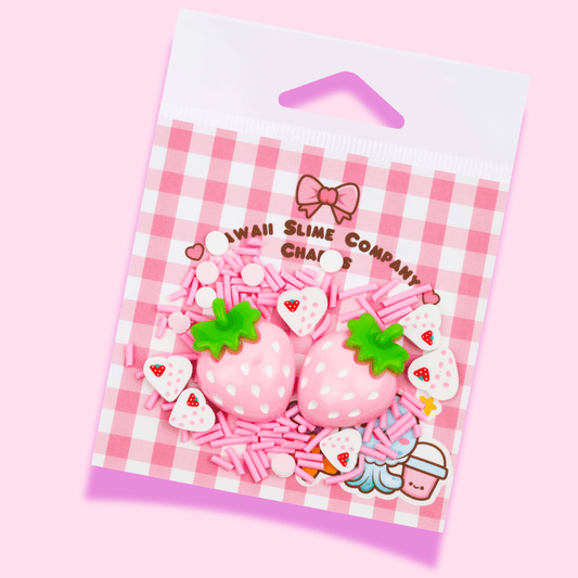Kawaii Slime Toppers Strawberries & Cream Slime Toppings Charm Bag - OVERRATED