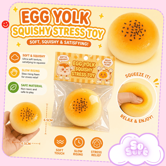 Kawaii squishy sensory toy sesame bun puff slow - rise - OVERRATED