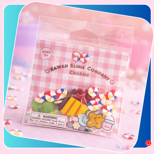 Summer slime charms kawaii beach bag with colorful beach balls and starfish accents - Overrated Korean Beauty & More