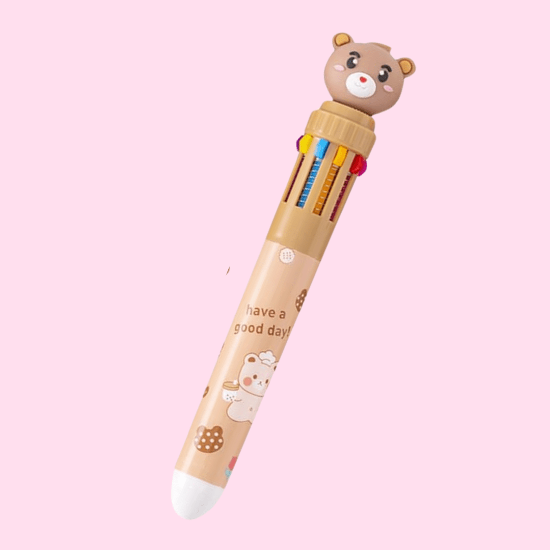 Kawaii Teddy Bear 10 - in - 1 Multicolor Pen - OVERRATED
