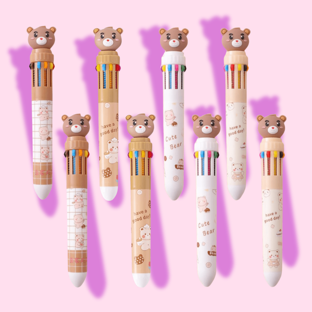 Kawaii Teddy Bear 10 - in - 1 Multicolor Pen - OVERRATED