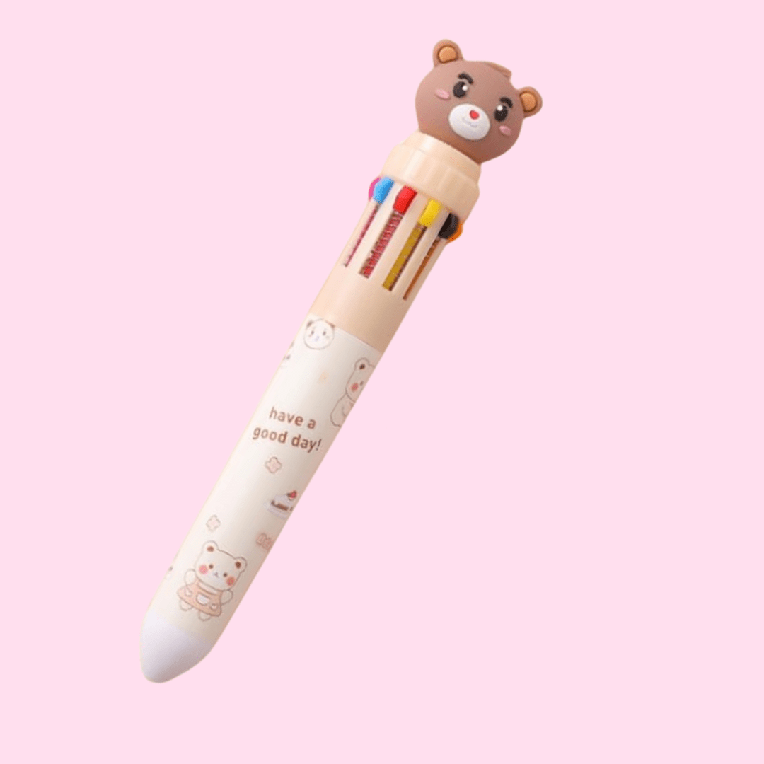 Kawaii Teddy Bear 10 - in - 1 Multicolor Pen - OVERRATED