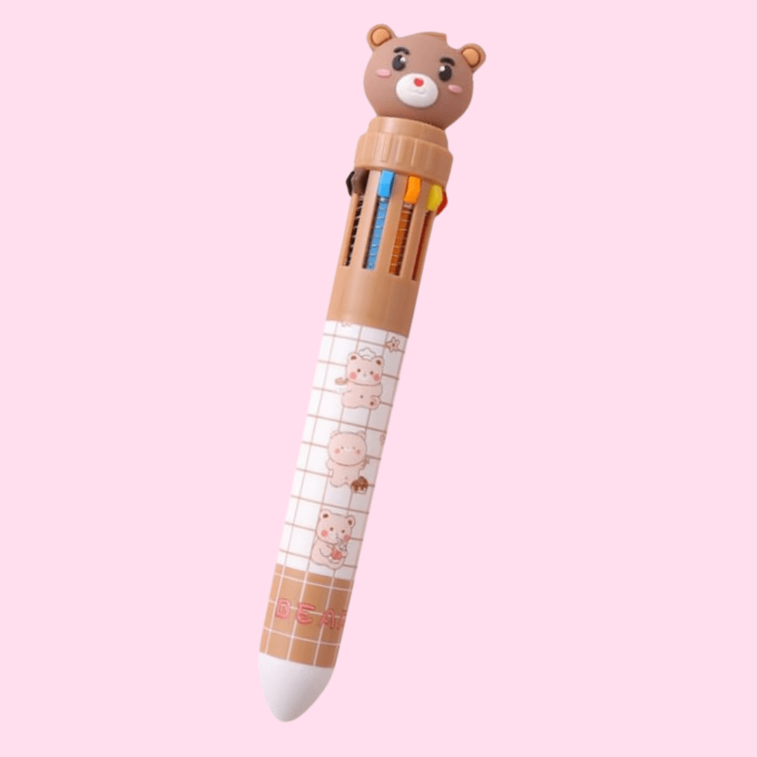Kawaii Teddy Bear 10 - in - 1 Multicolor Pen - OVERRATED
