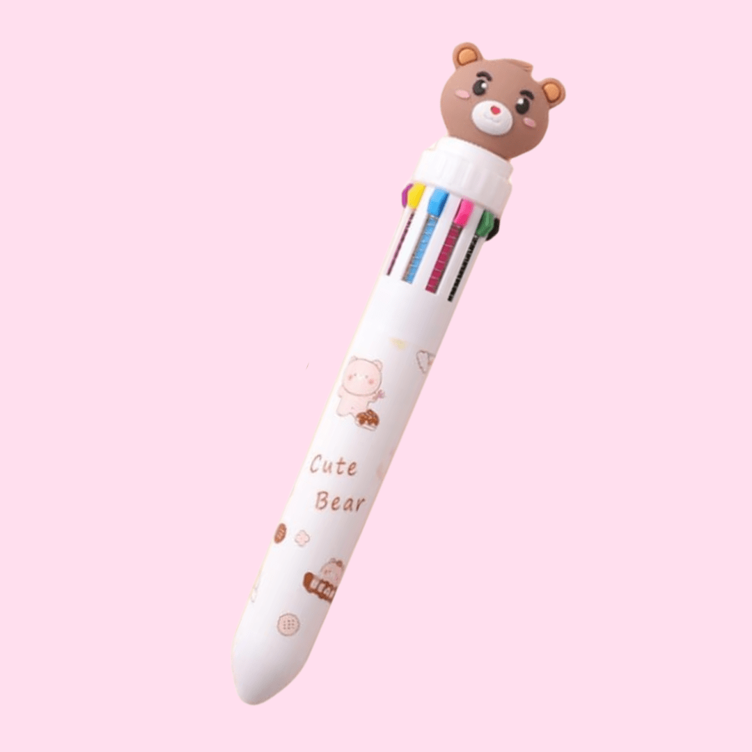 Kawaii Teddy Bear 10 - in - 1 Multicolor Pen - OVERRATED