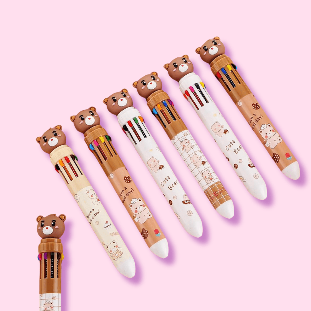Kawaii Teddy Bear 10 - in - 1 Multicolor Pen - OVERRATED