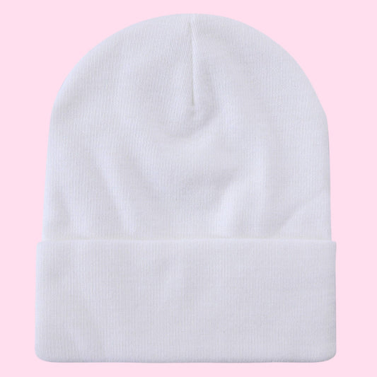 Kawaii White Plain Beanie - OVERRATED