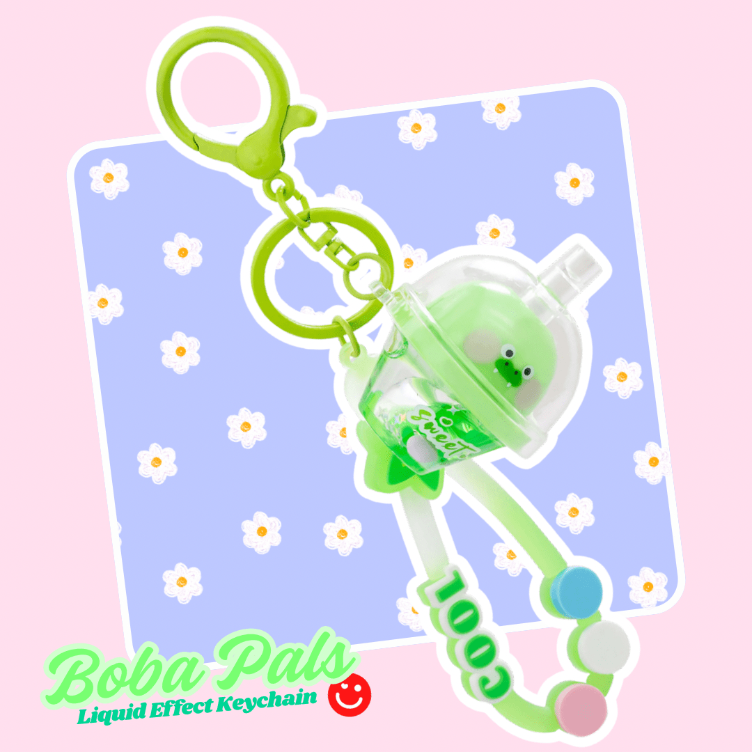 Kira Kira Boba Pals Sweet Greens Liquid Effect Keychain - OVERRATED