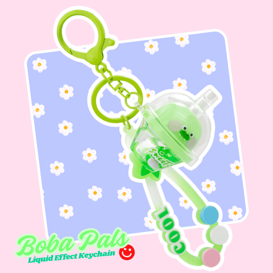 Kira Kira Boba Pals Sweet Greens Liquid Effect Keychain - OVERRATED